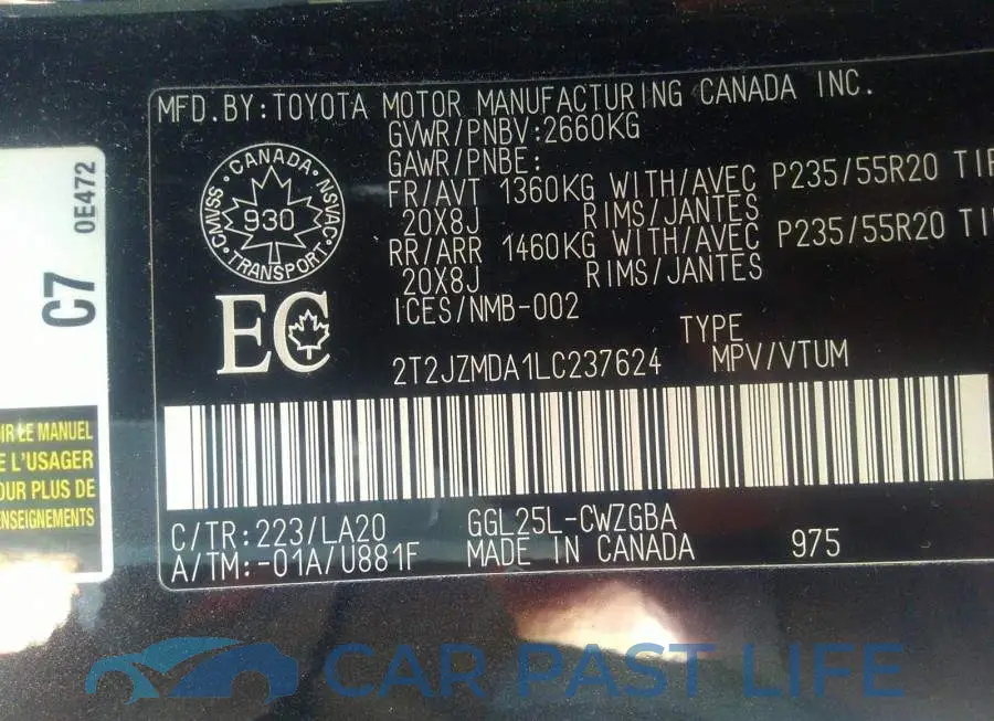 2T2JZMDA1LC237624# 9