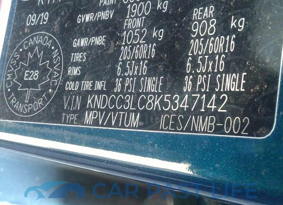 KNDCC3LC8K5347142# 9