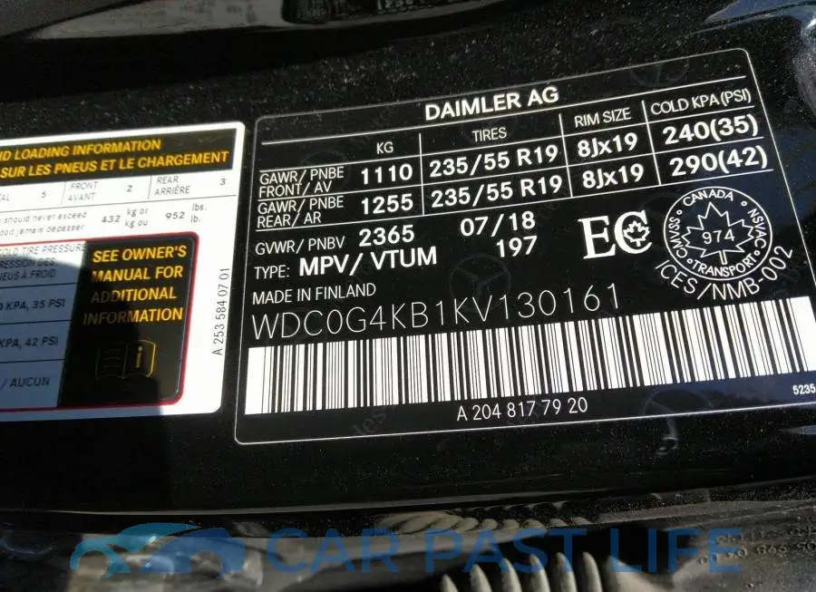WDC0G4KB1KV130161# 9