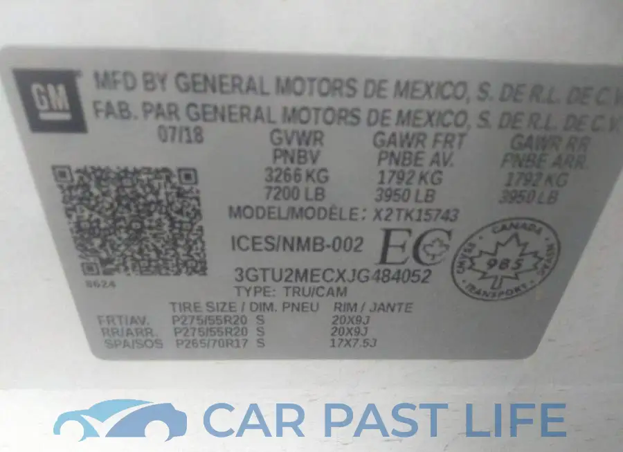 3GTU2MECXJG484052# 9