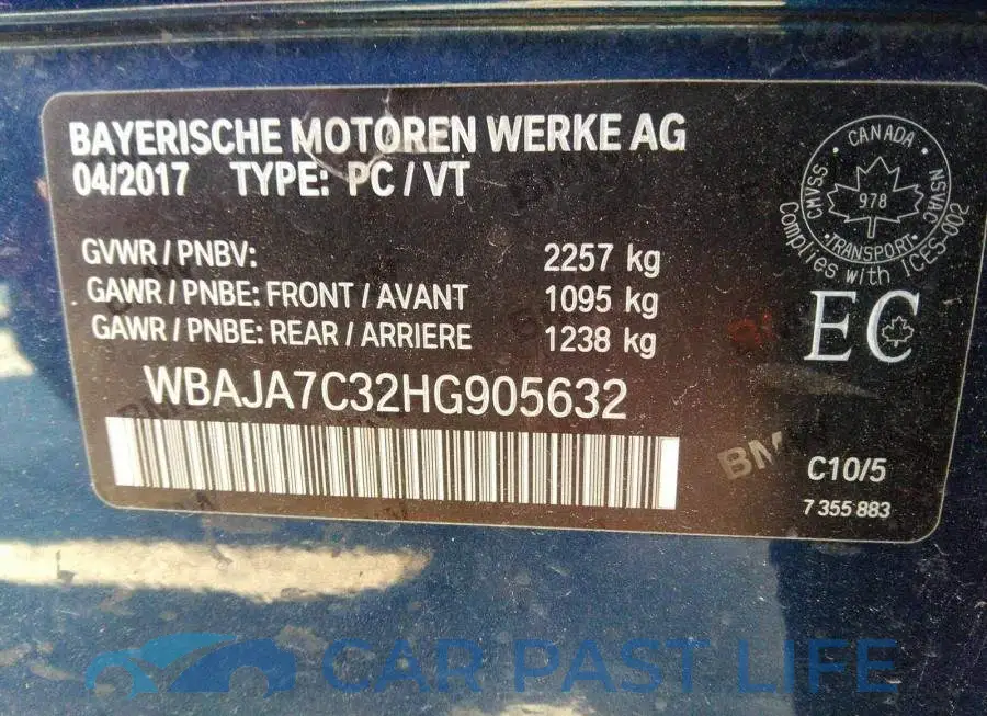 WBAJA7C32HG905632# 9