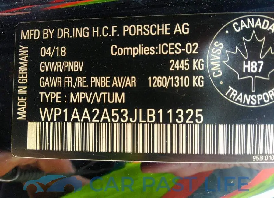 WP1AA2A53JLB11325# 9