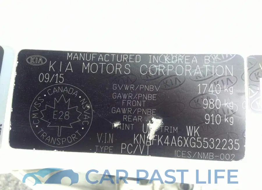 KNAFK4A6XG5532235# 9