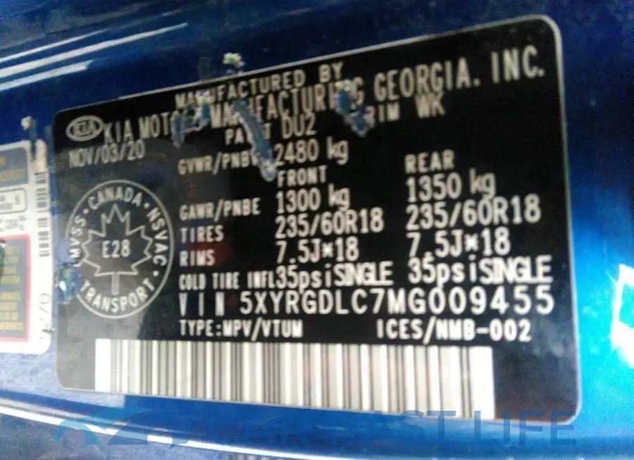 5XYRGDLC7MG009455# 9