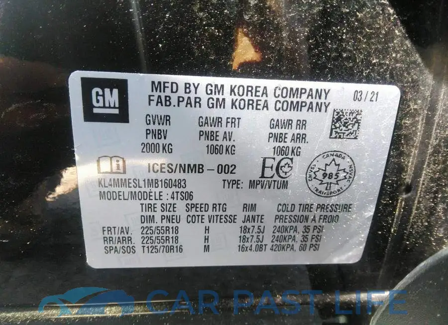 KL4MMESL1MB160483# 9