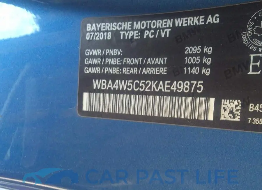 WBA4W5C52KAE49875# 9