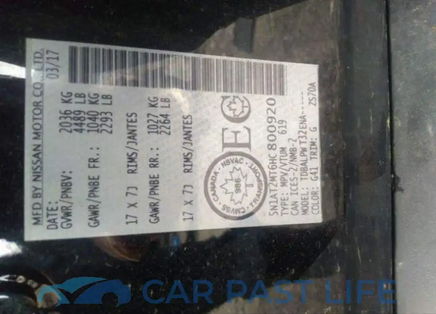 5N1AT2MT6HC800920# 10
