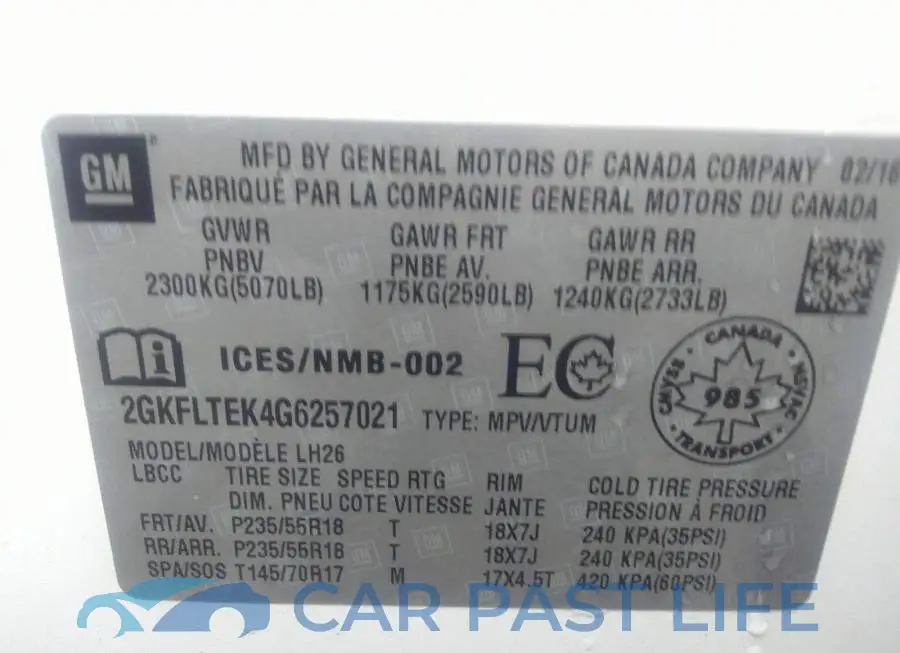 2GKFLTEK4G6257021# 9