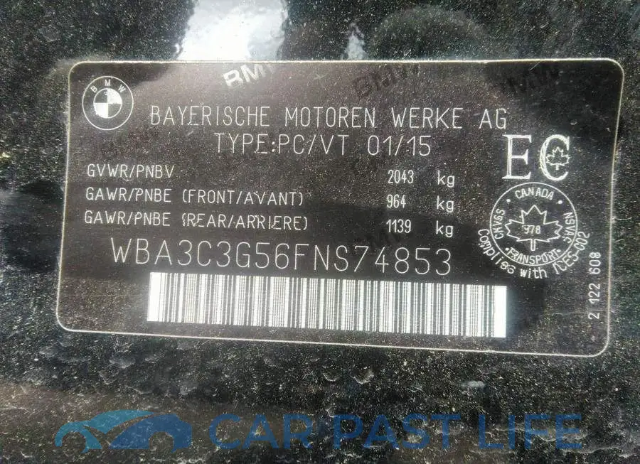 WBA3C3G56FNS74853# 9