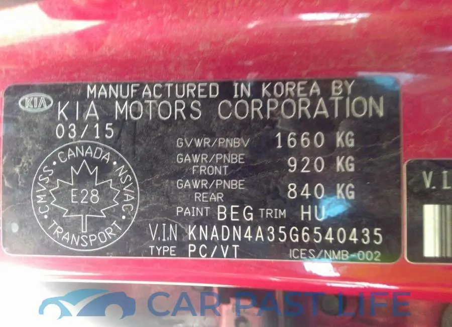 KNADN4A35G6540435# 9