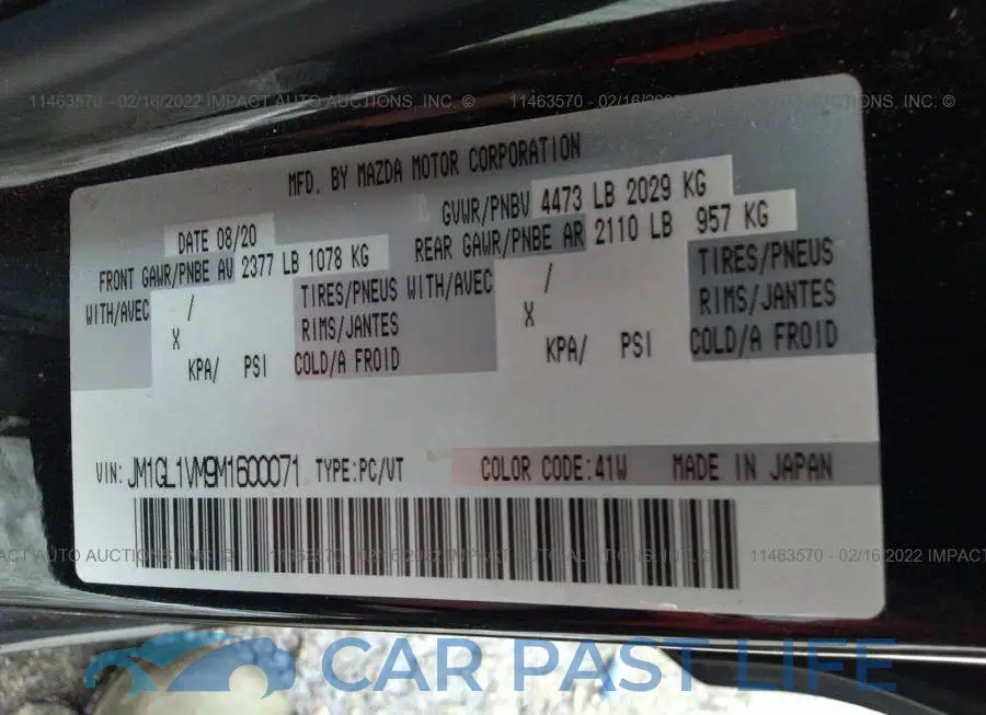 JM1GL1VM9M1600071# 9