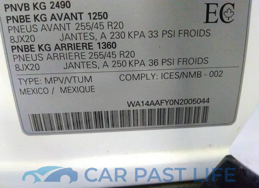 WA14AAFY0N2005044# 9