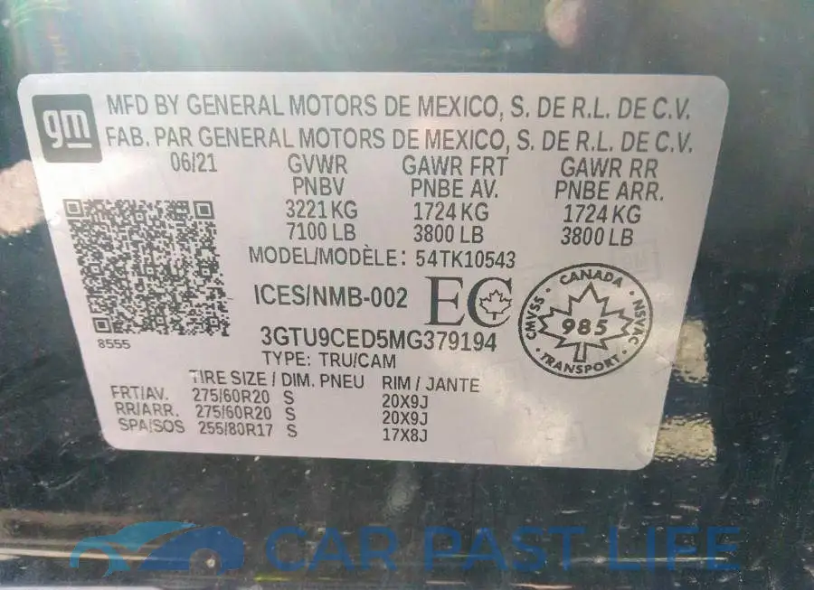 3GTU9CED5MG379194# 9