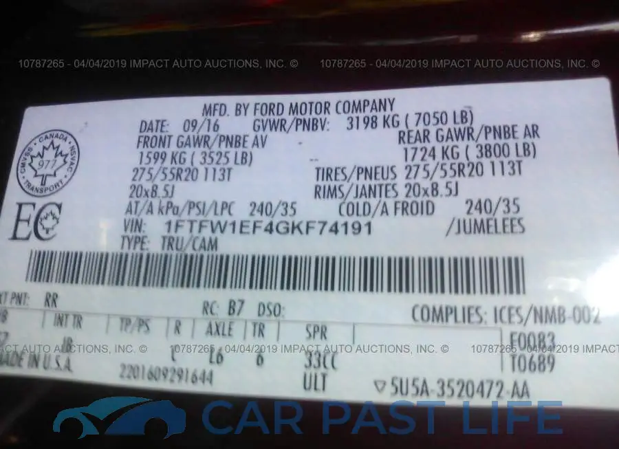 1FTFW1EF4GKF74191# 9