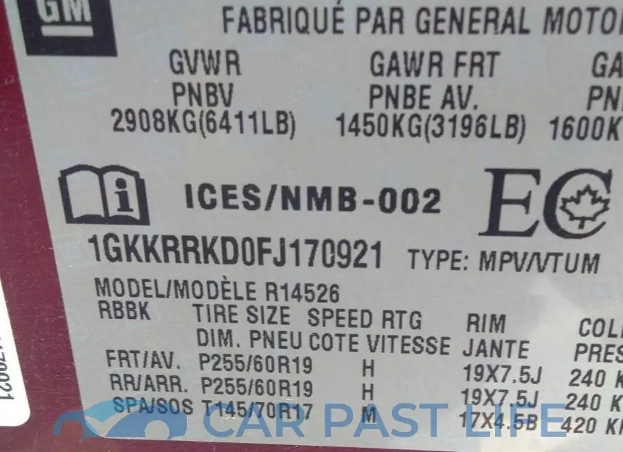 1GKKRRKD0FJ170921# 9