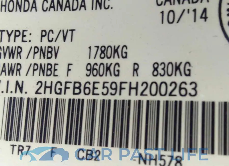 2HGFB6E59FH200263# 9