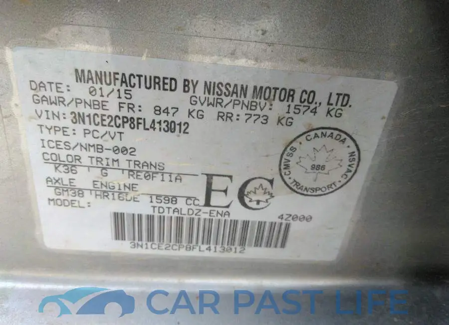 3N1CE2CP8FL413012# 9