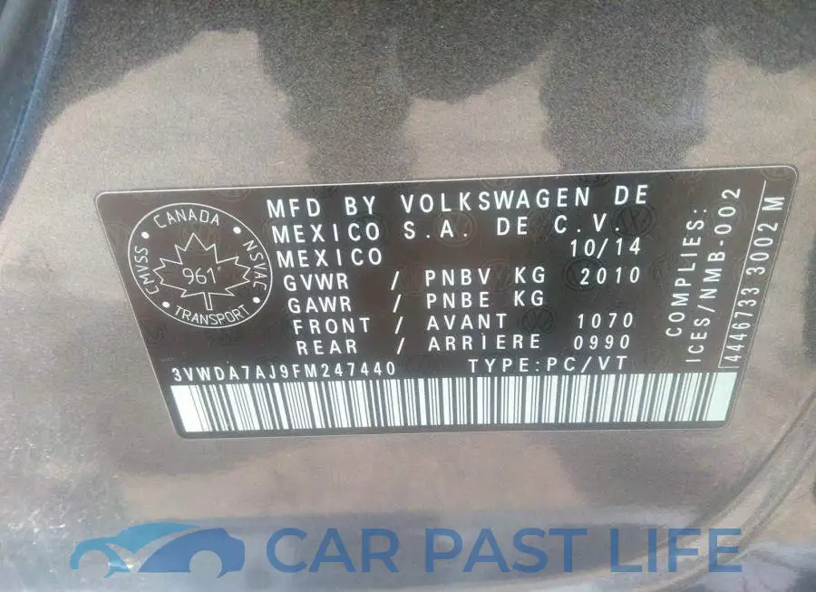 3VWDA7AJ9FM247440# 9
