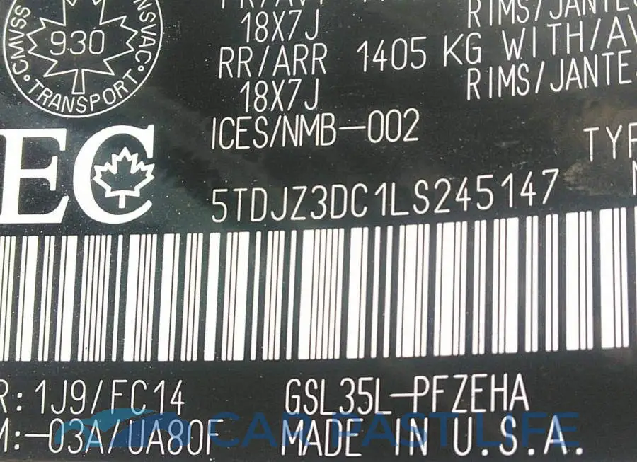 5TDJZ3DC1LS245147# 9