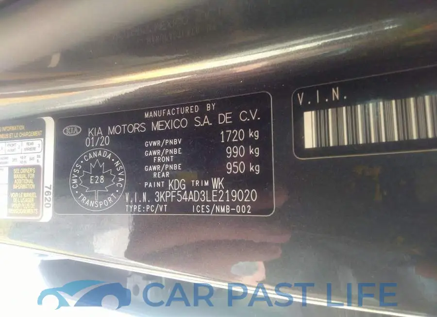 3KPF54AD3LE219020# 9