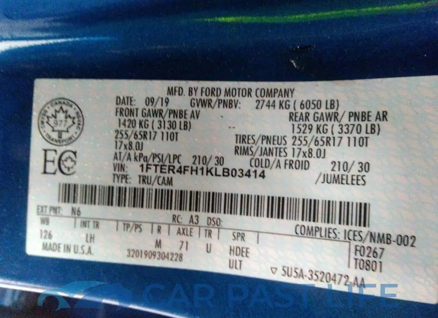1FTER4FH1KLB03414# 9