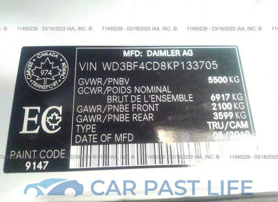 WD3BF4CD8KP133705# 9