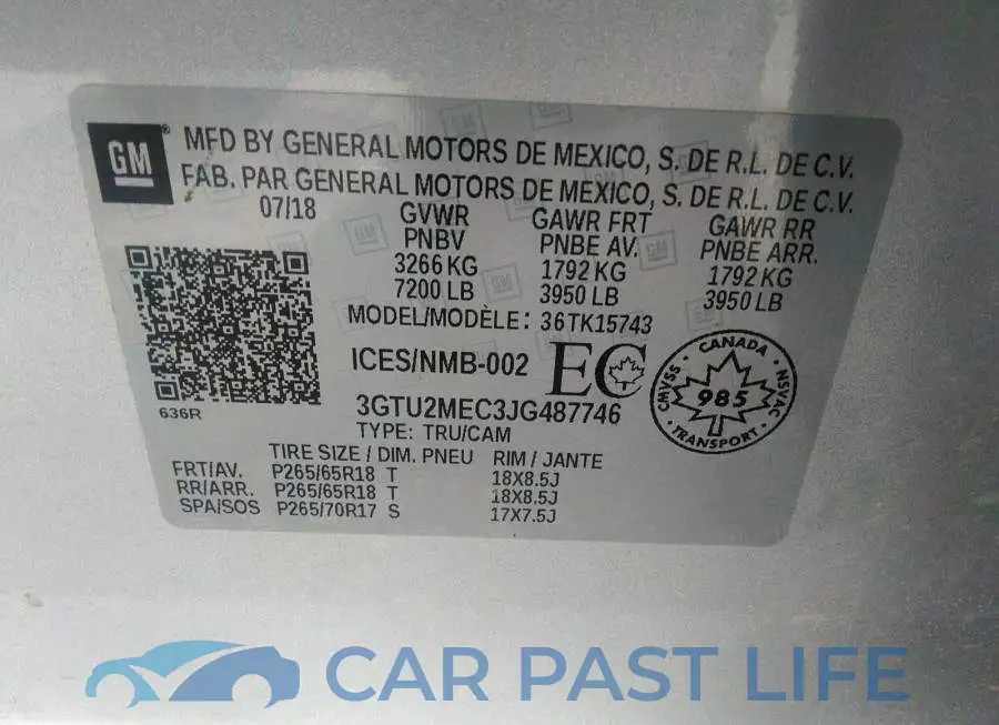 3GTU2MEC3JG487746# 9
