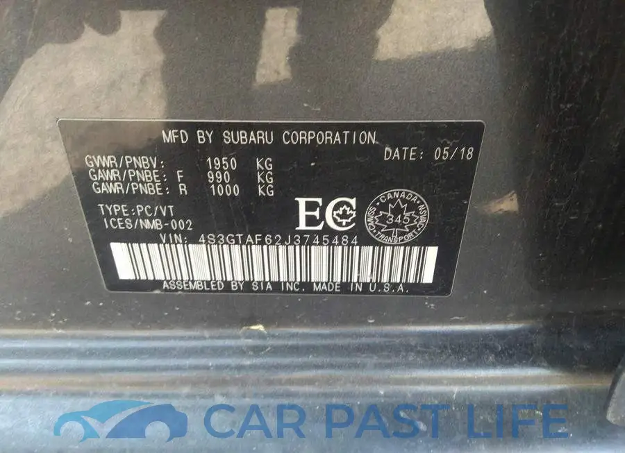 4S3GTAF62J3745484# 9