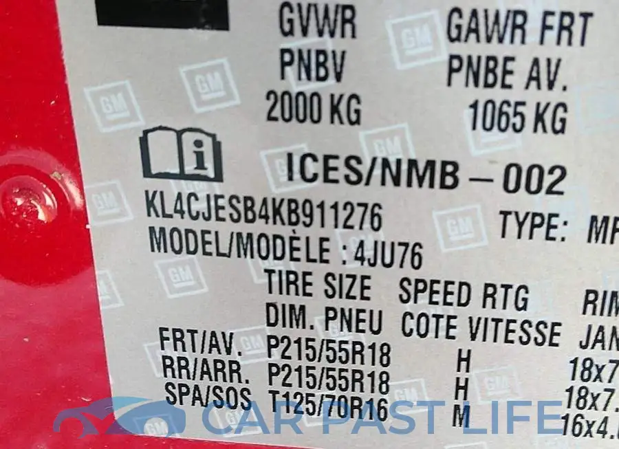 KL4CJESB4KB911276# 9