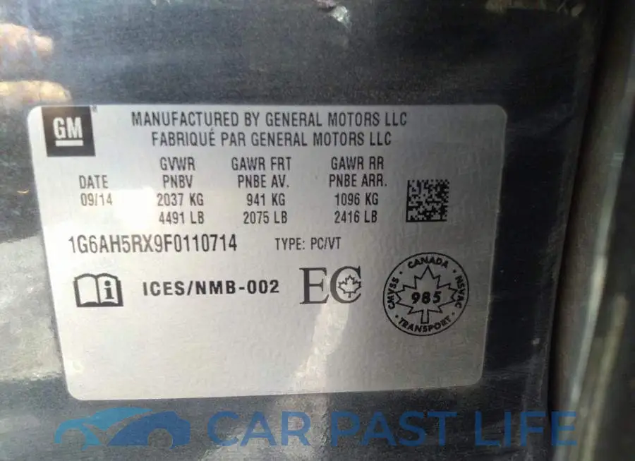 1G6AH5RX9F0110714# 9