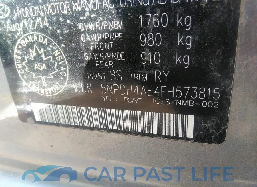 5NPDH4AE4FH573815# 9