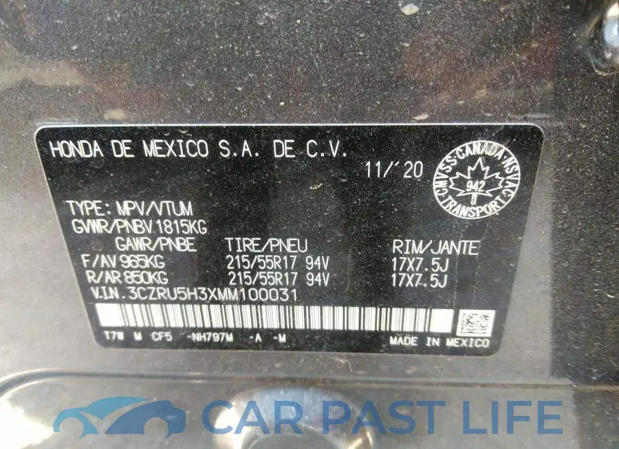 3CZRU5H3XMM100031# 9