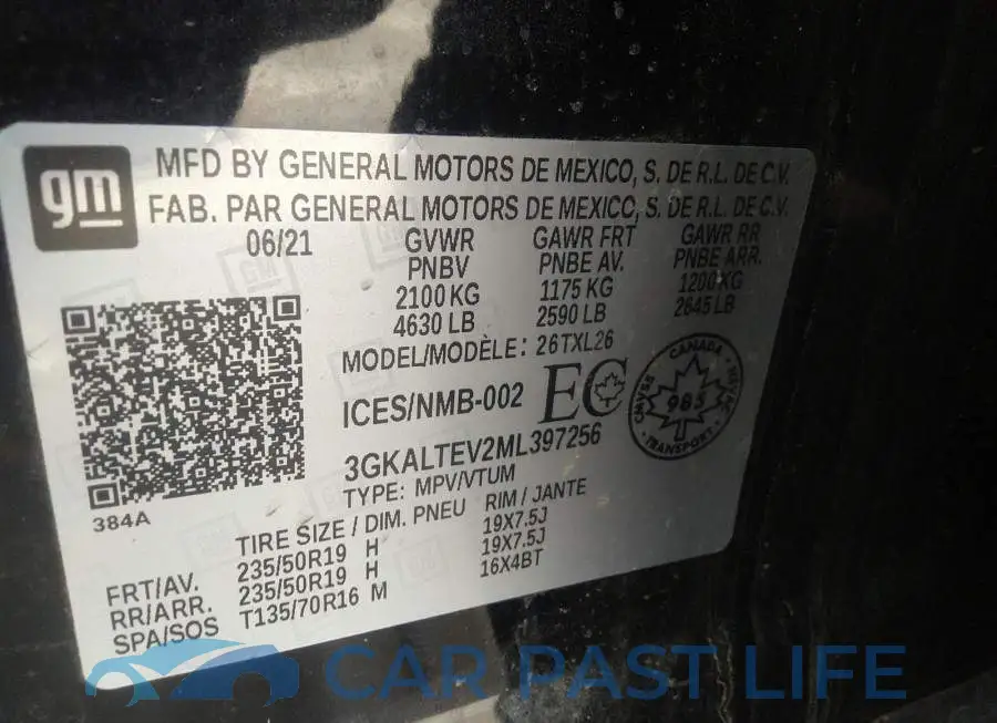 3GKALTEV2ML397256# 9