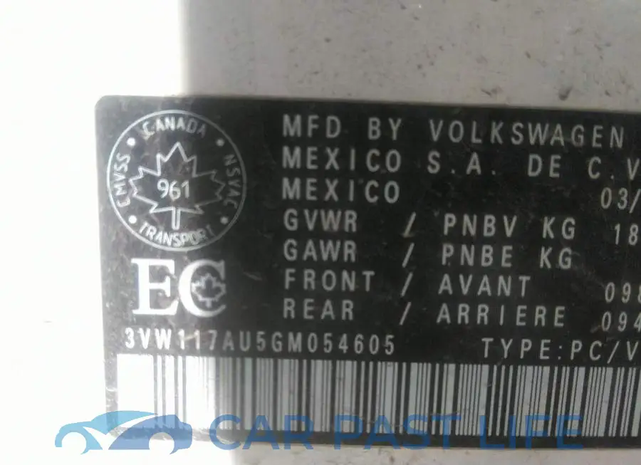 3VW117AU5GM054605# 9