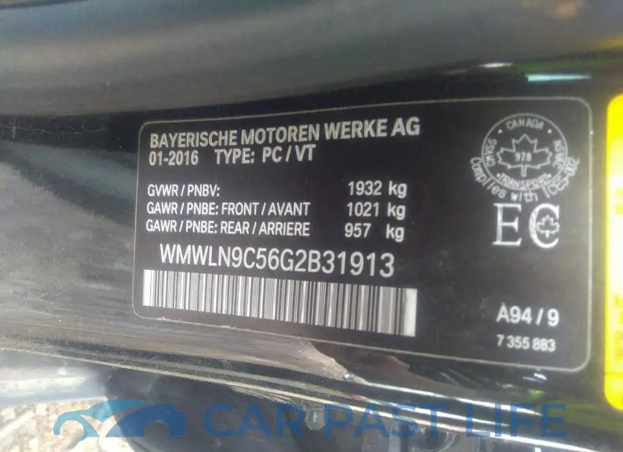 WMWLN9C56G2B31913# 9