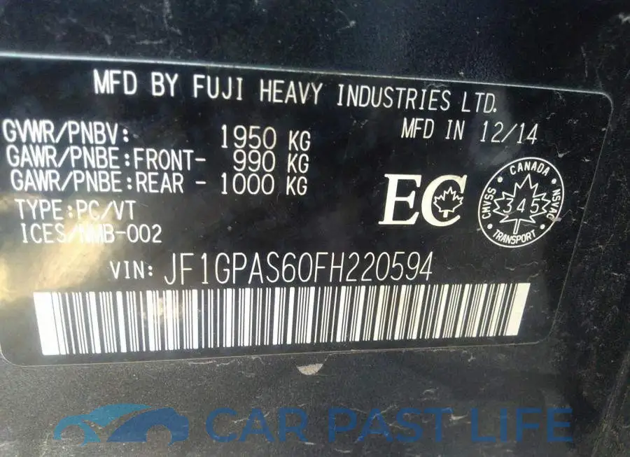 JF1GPAS60FH220594# 9