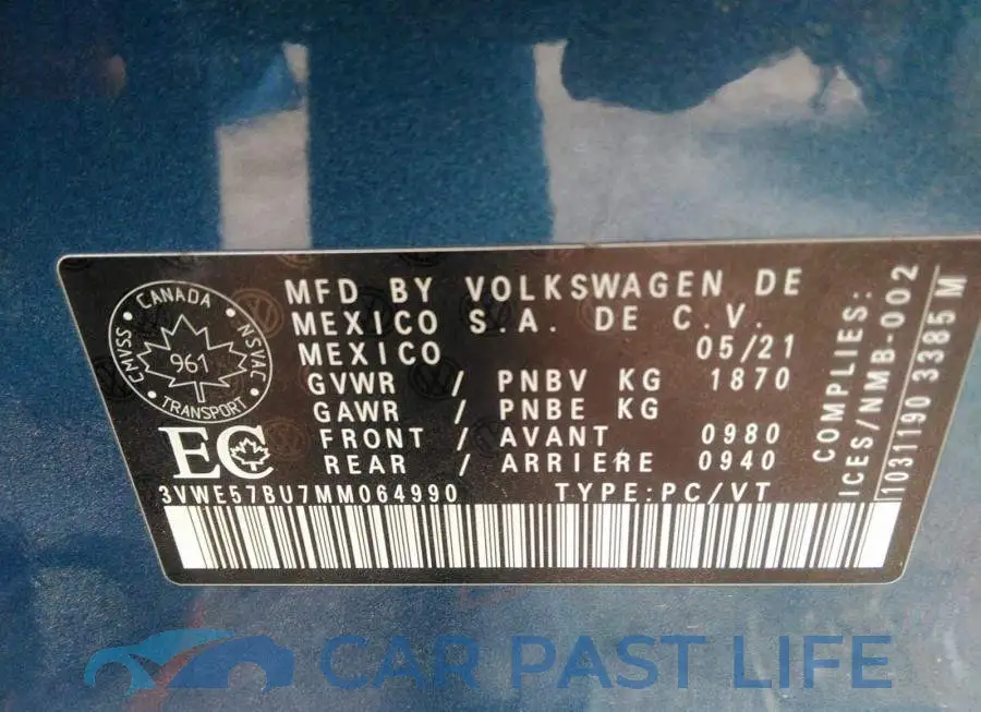3VWE57BU7MM064990# 9