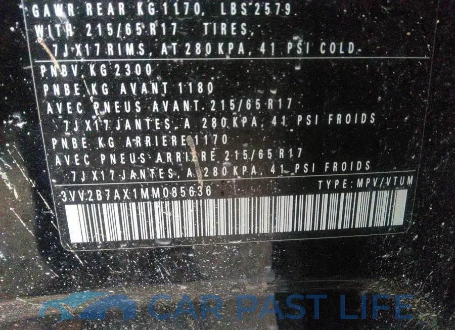 3VV2B7AX1MM085636# 9