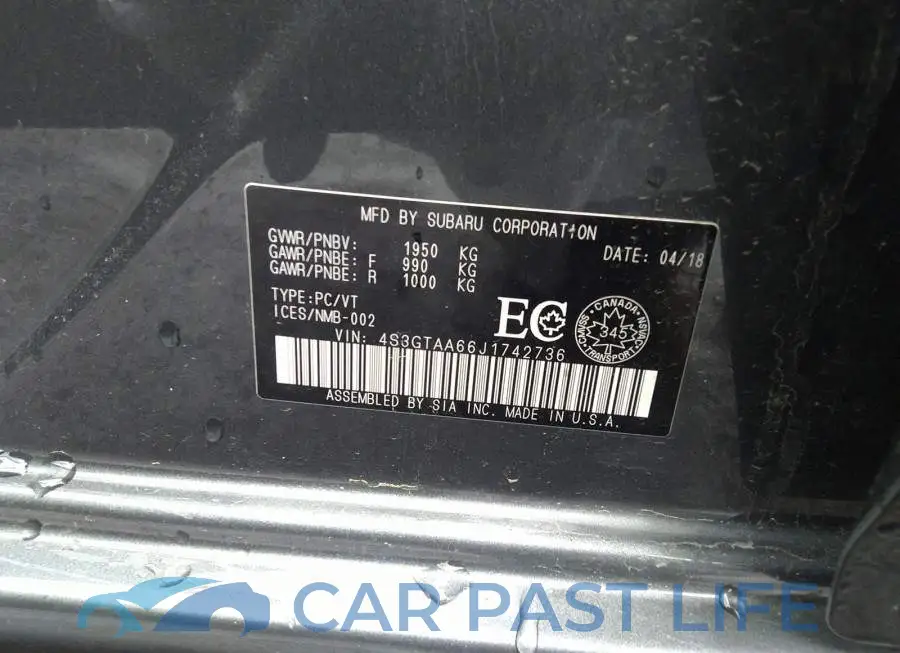 4S3GTAA66J1742736# 9