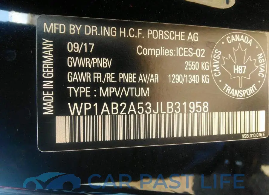 WP1AB2A53JLB31958# 9
