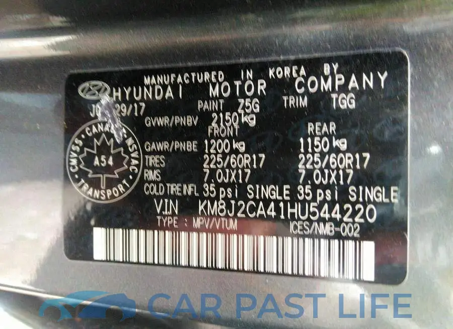 KM8J2CA41HU544220# 9