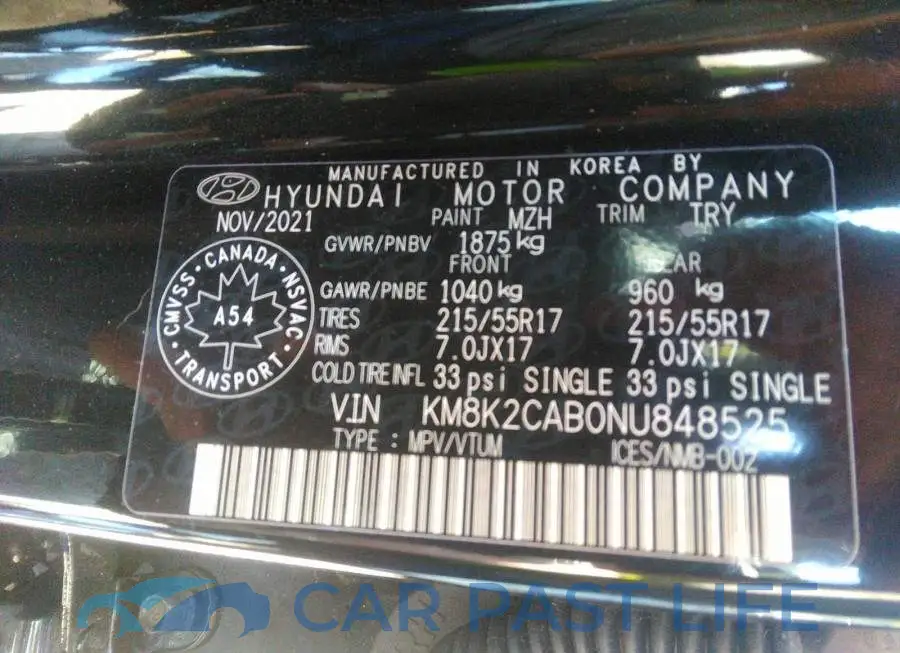 KM8K2CAB0NU848525# 9