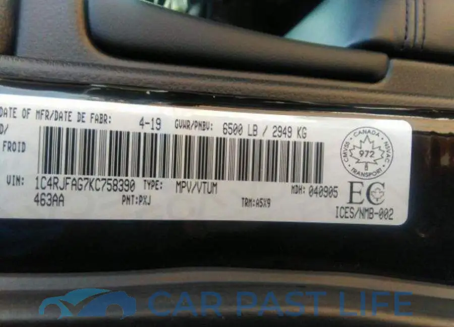 1C4RJFAG7KC758390# 9
