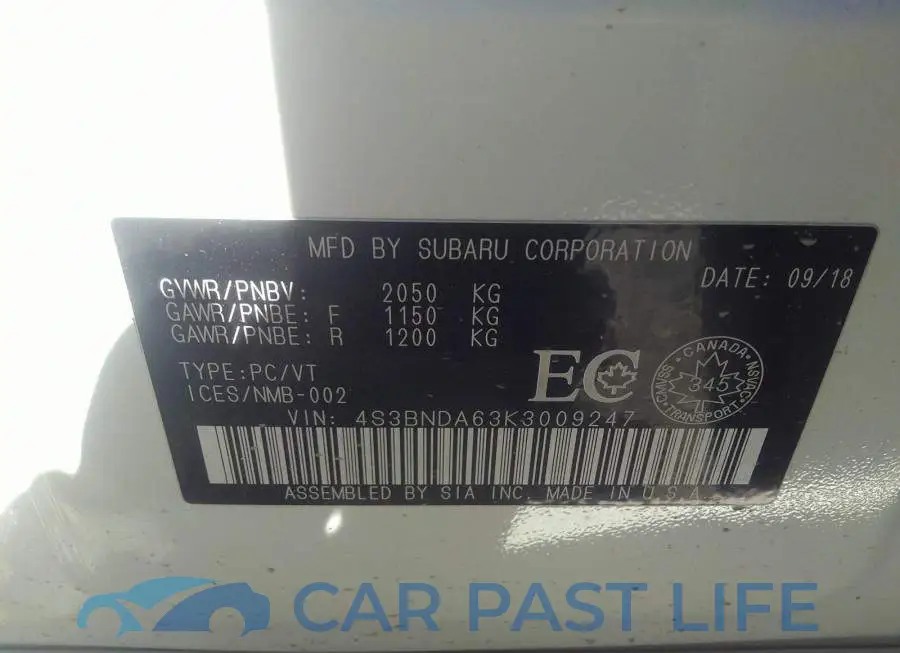 4S3BNDA63K3009247# 9