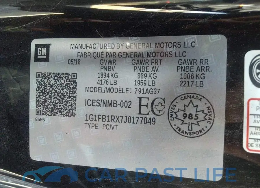 1G1FB1RX7J0177049# 9
