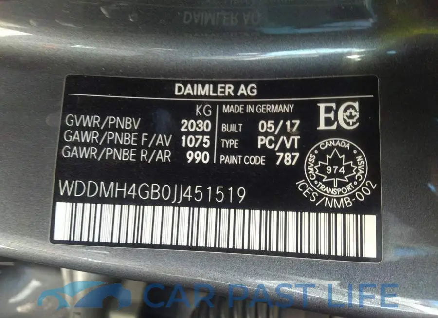 WDDMH4GB0JJ451519# 9