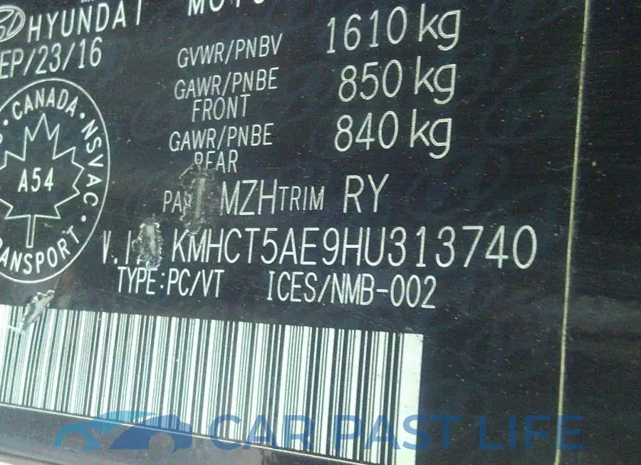 KMHCT5AE9HU313740# 9