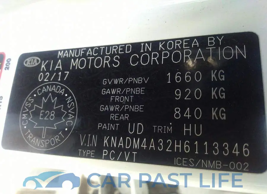 KNADM4A32H6113346# 9