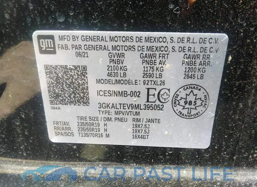3GKALTEV9ML395052# 9