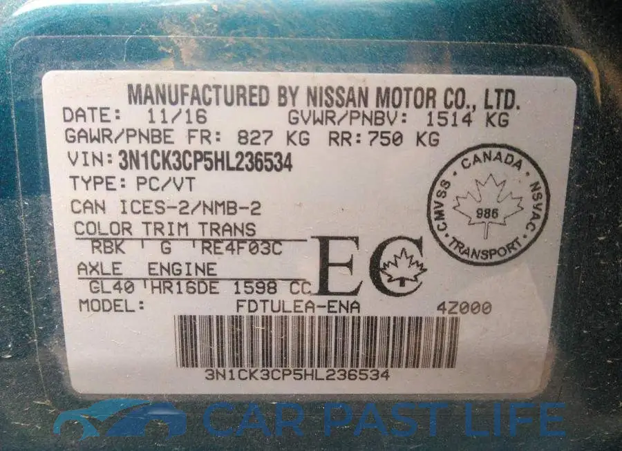 3N1CK3CP5HL236534# 9